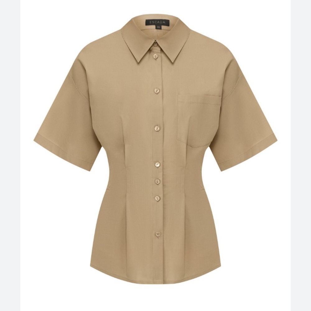 Escada | Pleated button down blouse